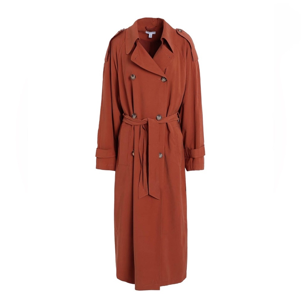 NWT TOPSHOP oversized trench coat rust US4